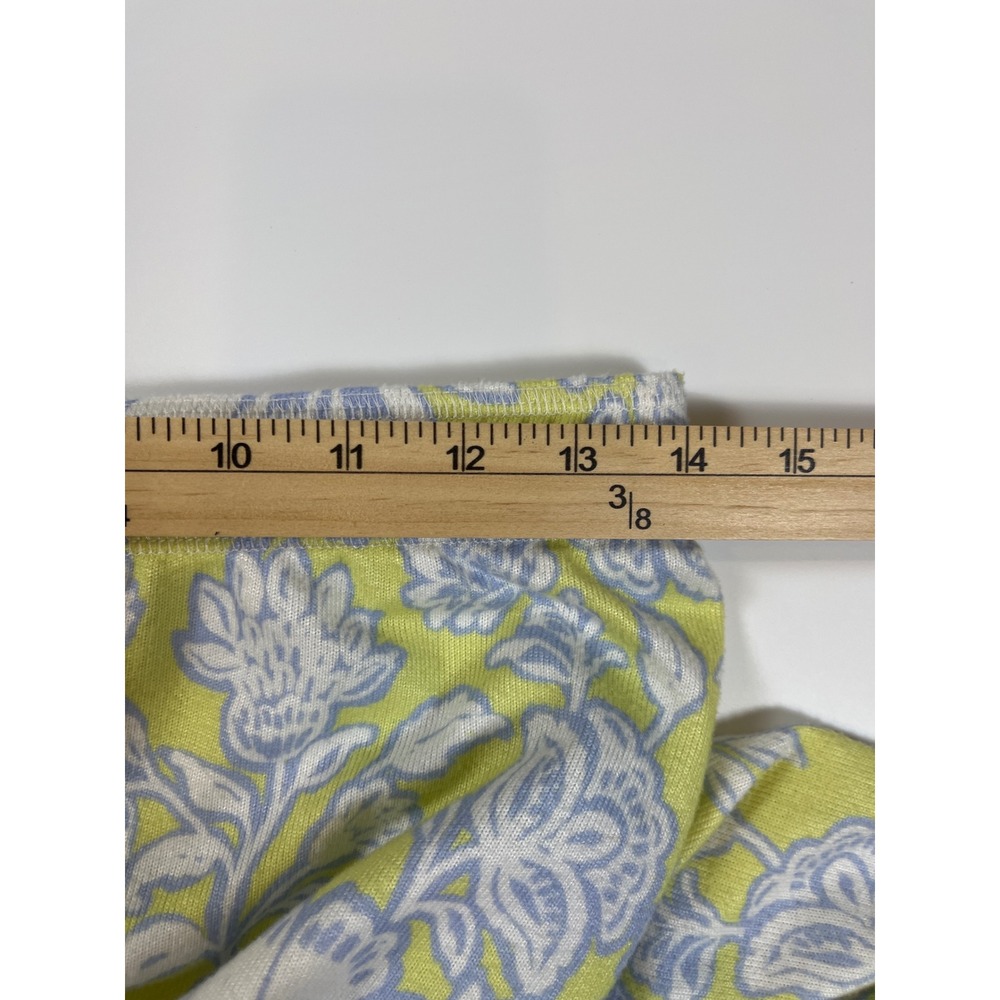 PJ Salvage Beautiful Life Pajama Set Lime Green Blue Floral Wide Leg Pant Sz S - Picture 11 of 13